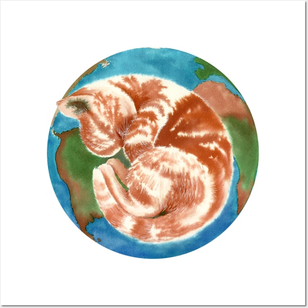 CAT PLANET Wall Art by Lara Plume